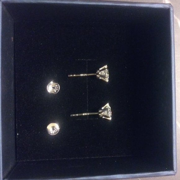 NEW 1ctw Moissanite Martini Diamond Stud UNISEX Earrings in Silver Certified - Picture 9 of 15